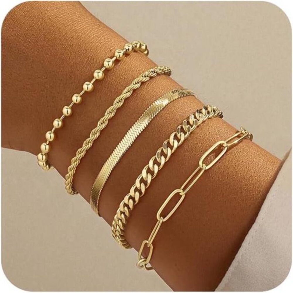Gold Bracelets Sets 14k gold plated